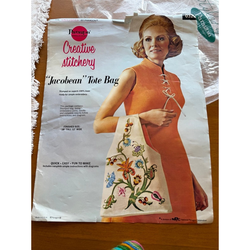 Vintage paragon linen tote bag kit